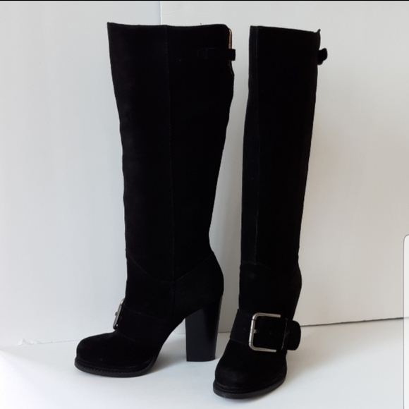 Nine West Shoes - Nine West Suede Knee High Black Boots Size 9 NWOT
